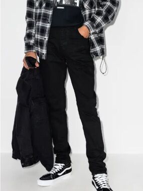 Purple Brand Men’s Black wax coated oiled Jeans slim slimane Heidi fit 34w 33ins